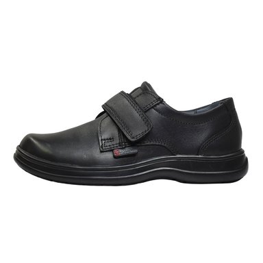 ZAPATO ESCOLAR PARA NIÑO BRUNO SEBASTIAN DE CUERO NEGRO CASUAL VELCRO - 2