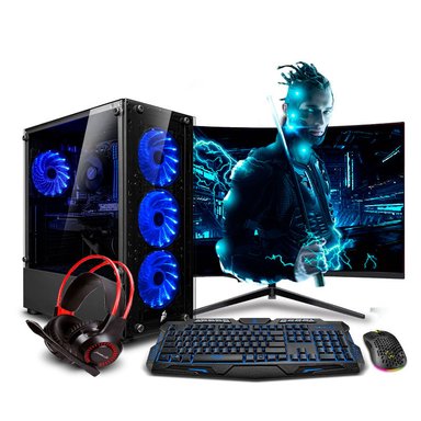 COMPUTADORA PC GAMER DRACO BLUE PLUS INTEL CORE I5 12400F 16GB 500GB 24' CURVO RTX3050 6GB MI PC LISTA - MIPCLISTA - 1