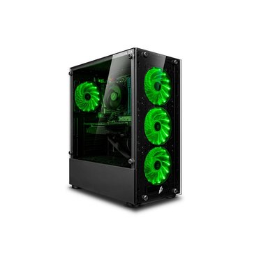 COMPUTADORA PC GAMER DRACO GREEN INTEL CORE I5 10400F 8GB 500GB 24' CURVO RTX3050 6GB MI PC LISTA - MIPCLISTA - 2