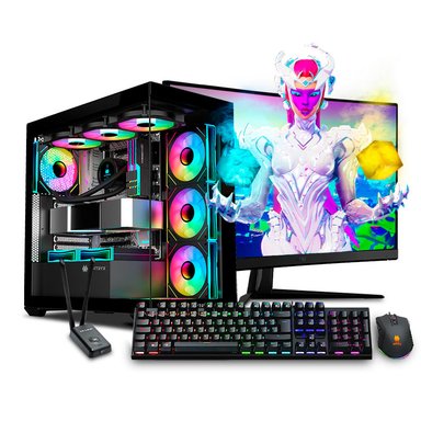 COMPUTADORA GAMER FALKOR RGB PLUS AMD RYZEN 9 9950X 32GB DDR5 1TB 27' CURVO RTX5070 12GB MI PC LISTA - MIPCLISTA - 1