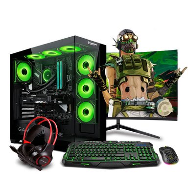 COMPUTADORA PC GAMER VIEW 51 GREEN PLUS INTEL CORE I9 12900KF 32GB DDR4 1TB 24' CURVO RTX5060TI 16GB MI PC LISTA - MIPCLISTA - 1