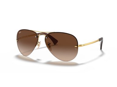 LENTES DE SOL ICONIC AVIATOR DORADO BROWN RAY-BAN - 2