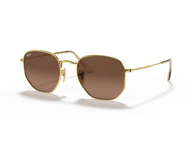 LENTES DE SOL HEXAGONAL MARRÓN RAY-BAN DORADO - 2