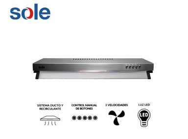 CAMPANA EXTRACTORA SOLE 60 CM NUEVA ROMA TURE15COV2 1 MOT. ACERO INOX.