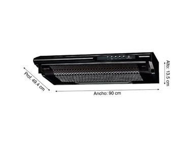 CAMPANA EXTRACTORA INDURAMA 3 VELOCIDADES 90 CM NEGRO - CEI-902NE - 5