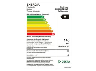 FRIGOBAR ELECTROLUX 90LTS ERD090G2HWG - GRIS - 6