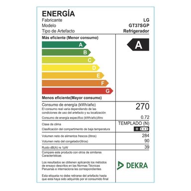 REFRIGERADORA LG 374LT HYGIENE FRESH TOP FREEEZER NO FROST GT37SGP - 6