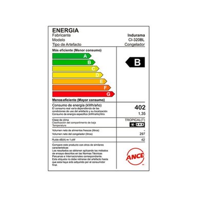 CONGELADOR INDURAMA CI-320BL 297L DEFROST BLANCO - 6