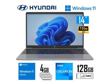 LAPTOP HYUNDAI HTI4CCIC46SGH INTEL CELERON N4020 4G RAM 128GB EMMC 14.1' WINDOWS 11 HOME