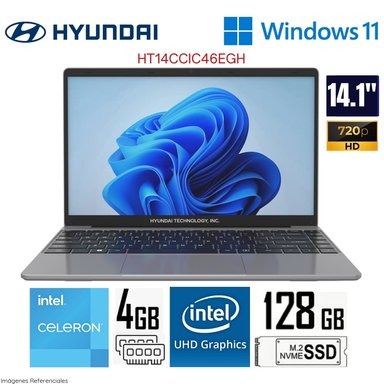 LAPTOP HYUNDAI HYBOOK INTEL CELERON N4020 4GB 128GB SSD 14' HD WINDOWS 11 HT14CCIC46EGH