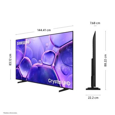 TELEVISOR SAMSUNG SMART TV 65CRYSTAL UHD 4K UN65U8000FGXPE NUEVO 2025 + RACK - 2
