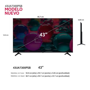 TELEVISOR LG 43 PULG ULTRA HD 4K AI THINQ 43UA7300PSB + CONTROL INTELIGENTE MAGIC + RACK MOVIL - 2