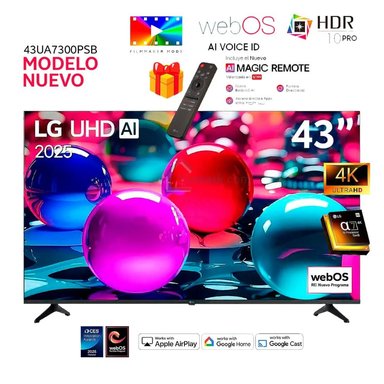 TELEVISOR LG 43 PULG ULTRA HD 4K AI THINQ 43UA7300PSB + CONTROL INTELIGENTE MAGIC