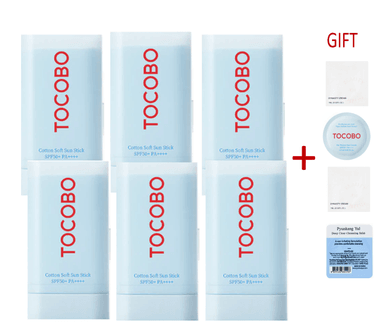 SET DE 6 BLOQUEADORES TOCOBO COTTON SUN STICK SPF50+ PA++++ - 1