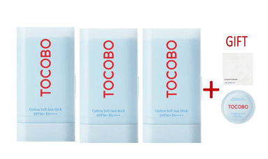 SET DE 3 BLOQUEADORES TOCOBO COTTON SUN STICK SPF50+ PA++++ - 1