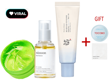 SET BEST SELLER MIXSOON BEAN ESSENCE + BEAUTY OF JOSEON + ALOE 300ML - 1