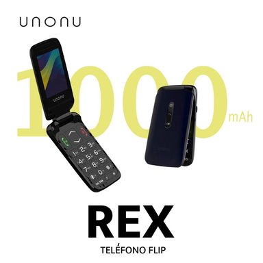 CELULAR UNONU REX TELÉFONO FLIP 4G COLOR AZUL