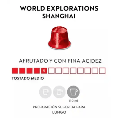 CAFÉ WORLD EXPLORATIONS SHANGHAI LUNGO X 10 CÁPSULAS ORIGINAL NESPRESSO - 2