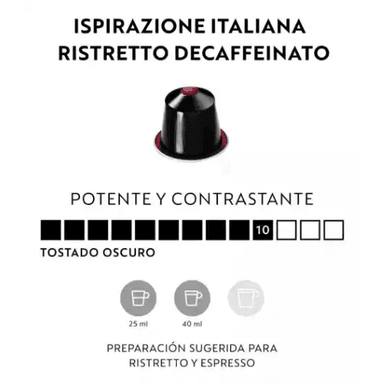 CAFÉ ISPIRAZIONE ITALIANA RISTRETTO DECAFFEINATO X 10 CÁPSULAS ORIGINAL NESPRESSO - 2