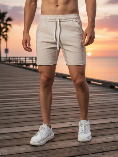 SHORT HOMBRE DRILL STONE HUESO - ENKI MODASTYLE FIT SLIM URBANO - 2