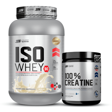 ISO WHEY 90 1.1 KG SABOR VAINILLA + 100 % CREATINA UNIVERSE NUTRITION 250 GR