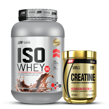 ISO WHEY 90 1.1 KG CHOCOLATE + CREATINA LEVEL PRO 250 G