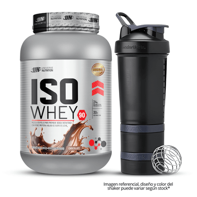 ISO WHEY 90 1.1 KG SABOR CHOCOLATE + SMARTSHAKER 3 CUERPOS