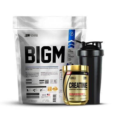 BIGM 5KG COOKIE AND CREAM + CREATINA LEVEL PRO 250 GR + SHAKER