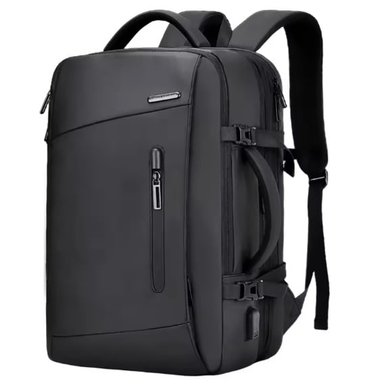 MOCHILA VIAJERA LOW COST DE POLIURETANO NEGRO