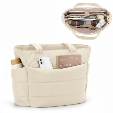 BOLSOS PUFFER TIPO TOTE BAGS PARA DAMA PORTALAPTOP