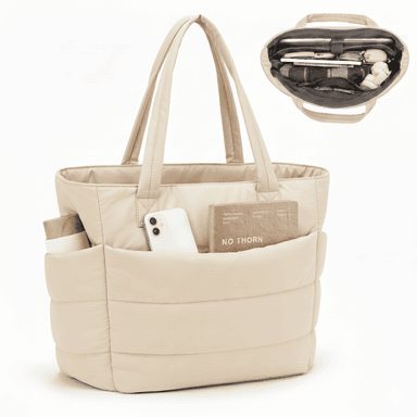 BOLSOS PUFFER TIPO TOTE BAGS PARA DAMA PORTALAPTOP - 1