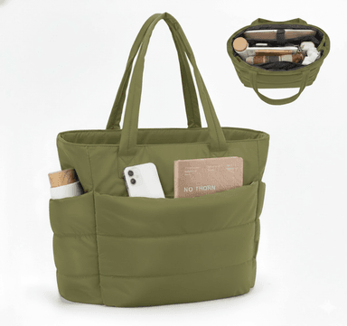 BOLSOS PUFFER TIPO TOTE BAGS PARA DAMA PORTALAPTOP - 1