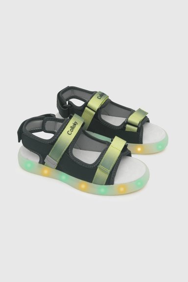SANDALIA LUCES COLLOKY KID NIÑO NEGRO