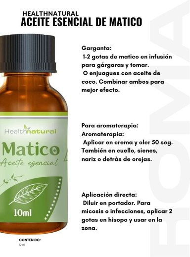 ACEITE ESENCIAL DE MATICO HEALTHNATURAL 10ML - 2