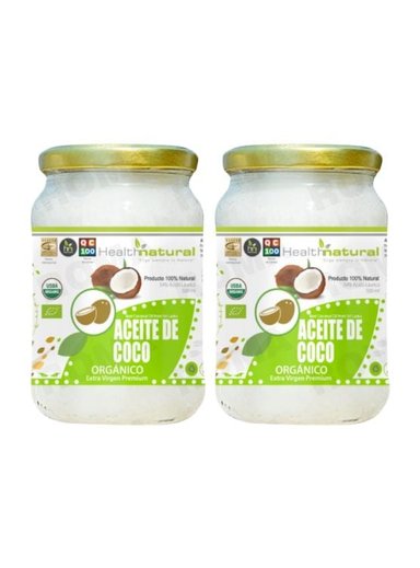 PACK 2 ACEITE DE COCO ORGÁNICO HEALTHNATURAL 1000ML - 1