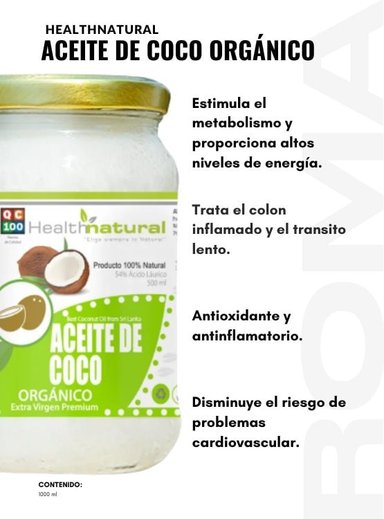 PACK 3 ACEITE DE COCO ORGÁNICO HEALTHNATURAL 3000ML - 2