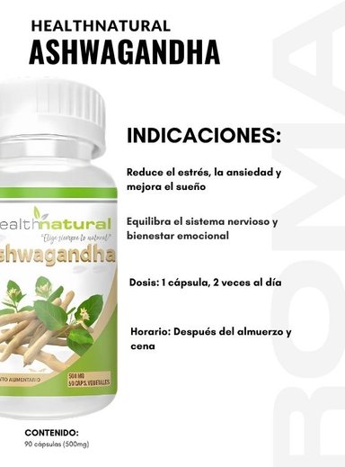 PACK 3 ASHWAGANDHA HEALTHNATURAL 1500MG - 3