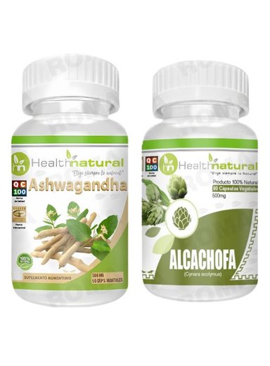ASHWAGANDHA HEALTHNATURAL 500MG + ALCACHOFA HEALTHNATURAL 500MG