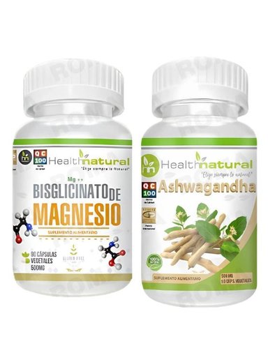 BISGLICINATO DE MAGNESIO HEALTHNATURAL + ASHWAGANDHA HEALTHNATURAL