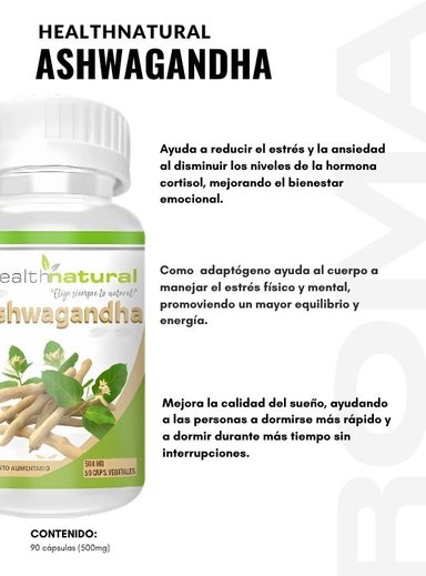 ASHWAGANDHA HEALTHNATURAL 500MG + PLM(PULMONARIA) HEALTHNATURAL 500MG - 2