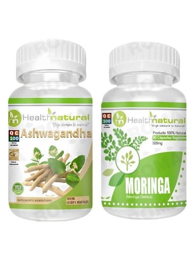 ASHWAGANDHA HEALTHNATURAL 500MG + MORINGA HEALTHNATURAL 500MG