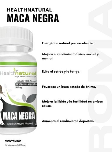 ASHWAGANDHA HEALTHNATURAL 500MG + MACA NEGRA HEALTHNATURAL 500MG - 3