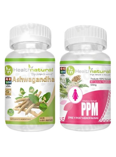 ASHWAGANDHA HEALTHNATURAL + PPM(PRE Y POST MENOPAUSIA)HEALTHNATURAL