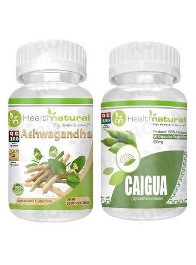 ASHWAGANDHA HEALTHNATURAL 500MG + CAIGUA HEALTHNATURAL 500MG