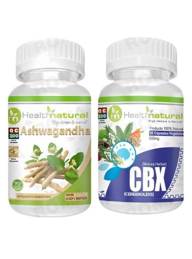 ASHWAGANDHA HEALTHNATURAL + CBX(CEREBROLEXS) HEALTHNATURAL 500MG