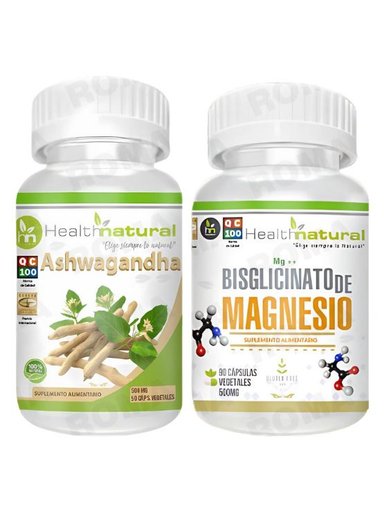 ASHWAGANDHA HEALTHNATURAL + BISGLICINATO DE MAGNESIO HEALTHNATURAL