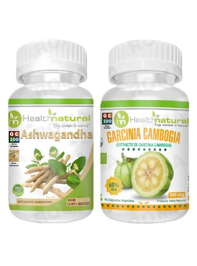 ASHWAGANDHA HEALTHNATURAL + GARCINIA CAMBOGIA HEALTHNATURAL 500MG