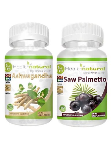 ASHWAGANDHA HEALTHNATURAL 500MG + SAW PALMETTO HEALTHNATURAL 500MG