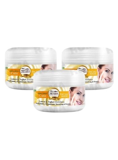 PACK 3 MASCARILLA FACIAL DE YOGURT Y LIMÓN 100G NEVADA