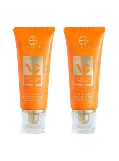 PACK 2 LIMPIADOR FACIAL VITAMINA C ÁCIDO HIALURÓNICO 80G ESTELIN